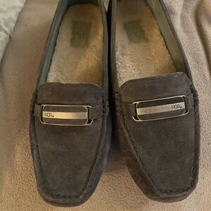 UGG Gray Suede Square Toe Loafers Size 8.5 used
